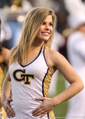 Georgia Tech Dance Team Member performs for the fans