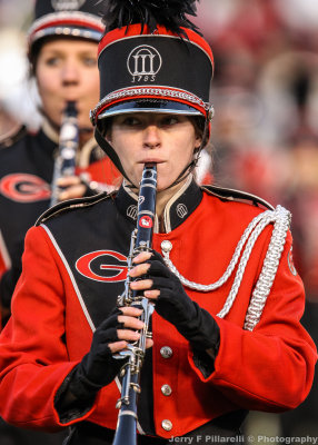 Georgia Band Member marches at halftime