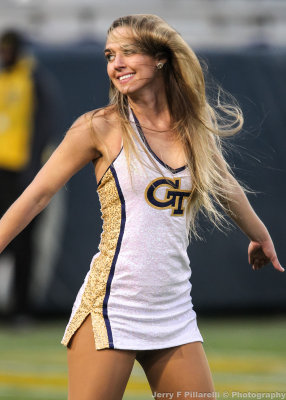Jackets Dance Team Member performs on the sidelines