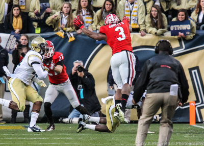 Georgia TB Gurley vaults into the end zone for a touchdown