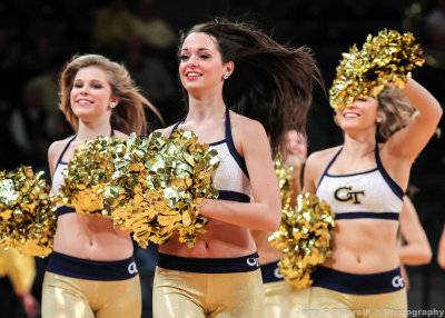 GT Dance Team takes the floor during a time out