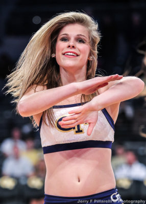 Georgia Tech Dance Team Member performs during a timeout