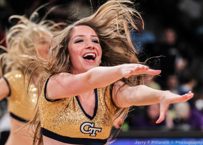 Georgia Tech Dance Team Member performs during a timeout