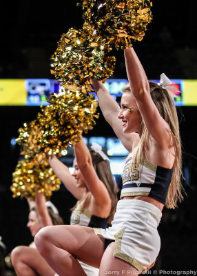Georgia Tech Cheerleaders perform during a timeout
