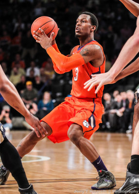 Clemson G Adonis Filer picks up his dribble and looks to pass