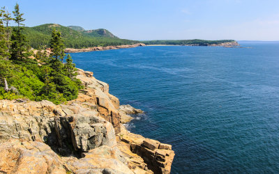 The coast of Maine looking toward Sand Beach in Acadia National Park