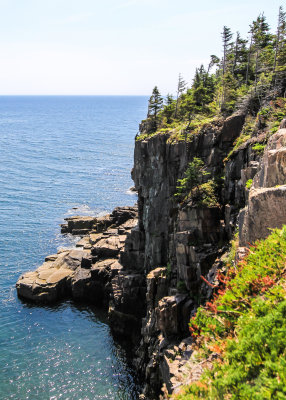 A cliff along the coast of Maine in Acadia National Park