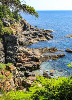 Jagged rocks meet the Atlantic Ocean in Acadia National Park