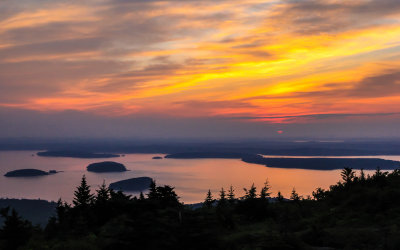 Sunrise as viewed from Cadillac Mountain in Acadia National Park
