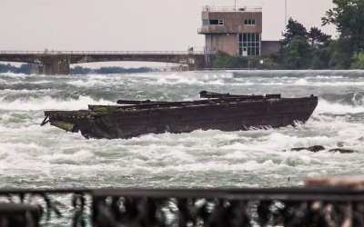 The Old Scow, a steel barge stranded above Niagara Falls since 1918