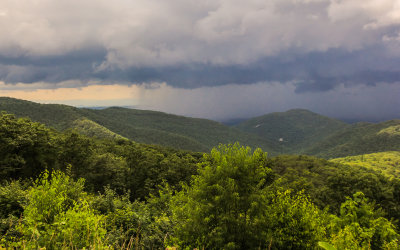 Clouds and rain over Shenandoah National Park
