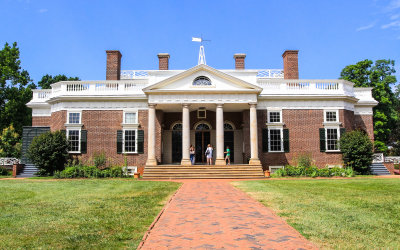 Front entrance to Monticello, home of Thomas Jefferson