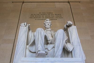 The Abraham Lincoln statue in Washington DC