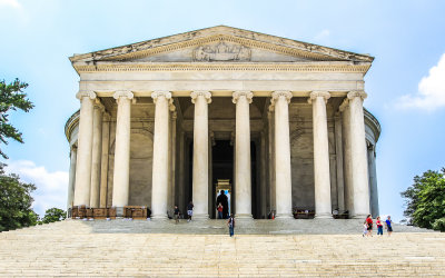 Front view of the Jefferson Memorial in Washington DC