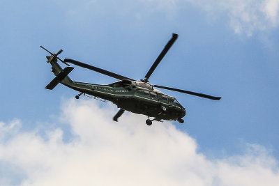 US Marine Helicopter flying over Washington DC