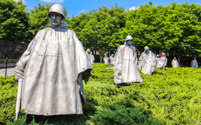 The Korean War Veterans Memorial in Washington DC