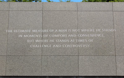 The words of Martin Luther King in Washington DC