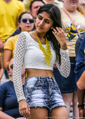 Georgia Tech Fan watches from the north student section