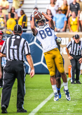 GT WR Darren Waller makes a tough grab along the sidelines