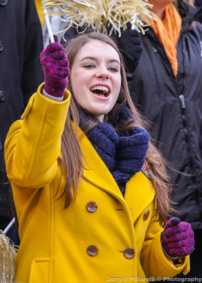 Yellow Jackets Fan cheers her team on as they take the field