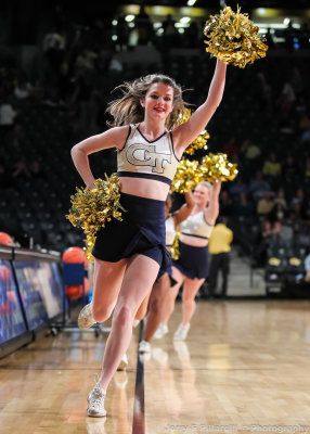 Jackets Cheerleader performs during a time out