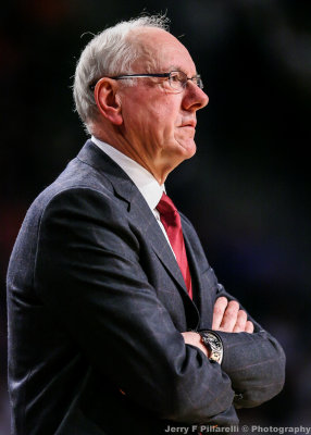 Syracuse Orange Head Coach Jim Boeheim watches his team in action