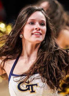 Georgia Tech Dancer in action during a timeout