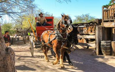 The Old Tucson Stagecoach rolls through town