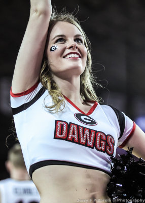UGA Dance Team Member performs during a time out
