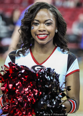 Georgia Dance Team Member works the sidelines during a timeout
