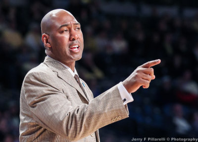 Wake Forest Demon Deacons Head Coach Danny Manning instructs his team