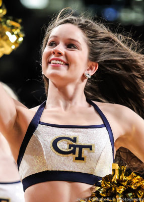 Georgia Tech Dancer in action during a timeout