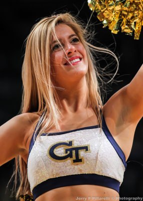 Yellow Jackets Dance Team member entertains the crowd