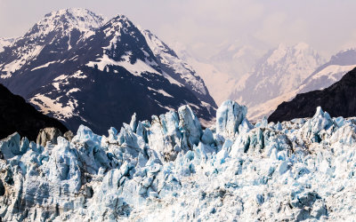 Mt. Salisbury looms over Margerie Glacier in Glacier Bay National Park