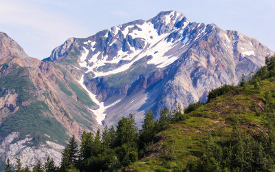 Inland mountain area in Glacier Bay National Park