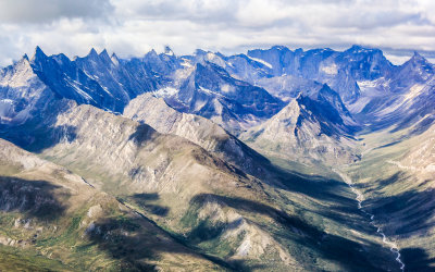 The Arrigetch Peaks from the air in Gates of the Arctic National Park