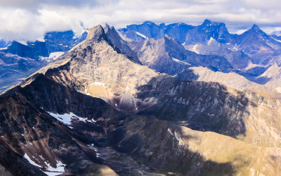 The Arrigetch Peaks, Citadel, East and West Maiden on the left and Escape Pass and Ariel on the right in Gates of the Arctic NP