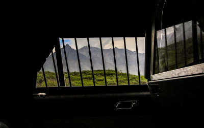 Incarcerated view of the mountains in Gates of the Arctic National Park