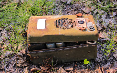 An old Army radio left behind in Old Bettles Alaska