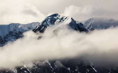 Windswept mountain peak on Mount McKinley