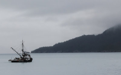 A fishing boat in the Prince William Sound near Whittier