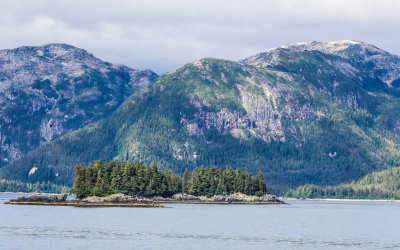 View of the shoreline along Prince William Sound from the Alaska Marine Highway ferry