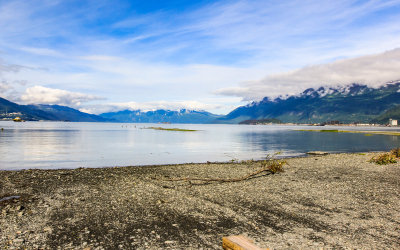 View of Port Valdez and Valdez from Old Valdez
