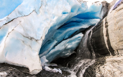 An ice cave in Worthington Glacier along the Richardson Highway