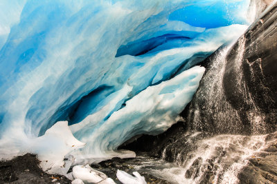 Inside an ice cave in Worthington Glacier along the Richardson Highway