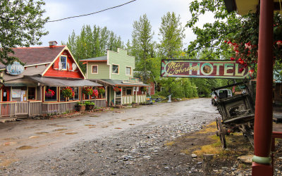 Main street in downtown McCarthy Alaska, Wrangell-St Elias National Park