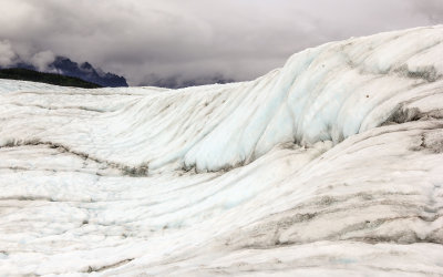 An ice wall on Root Glacier in Wrangell-St Elias National Park