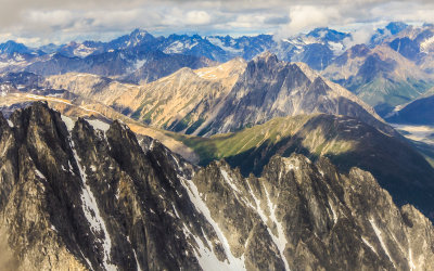 Jagged mountain peaks in Lake Clark National Park