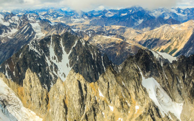 Mountains from the air in Lake Clark National Park