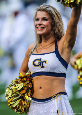 Georgia Tech Dance Team member on the sidelines